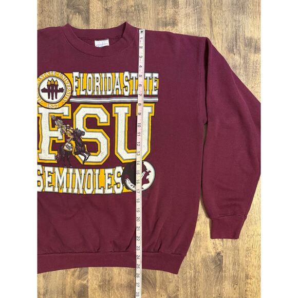 FSU Florida State Seminoles Sweatshirt Crewneck Tultex VTG 80s Maroon Unisex XL - Picture 5 of 11